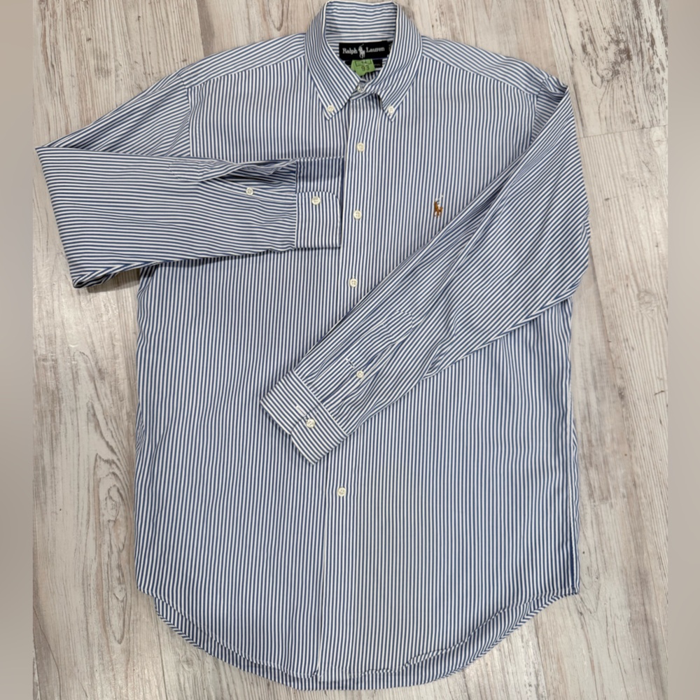 Ralph Lauren Navy and White Striped Shirt